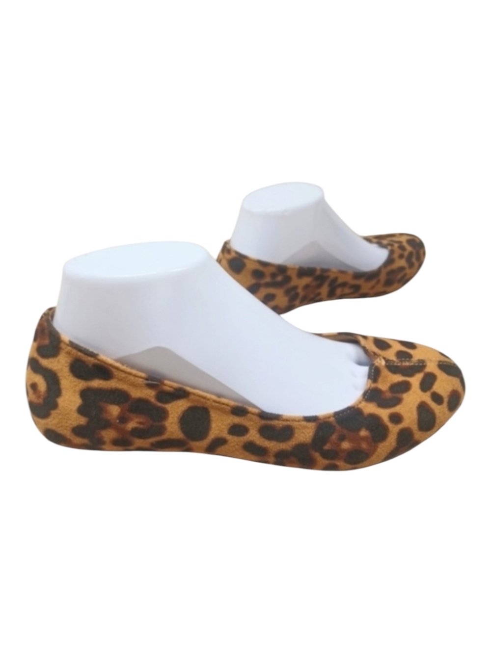 Pierre Dumas Leopard / Cheetah Print Flat Ballet Slipper Shoes Size 7 Tan Black